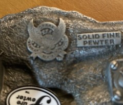 Great American Product Gap 1997 Pure Pewter Bald Eagle Belt Buckle Vintage