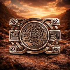 Authentic Celtic belt buckle made in France from high-quality Zamak alloy.