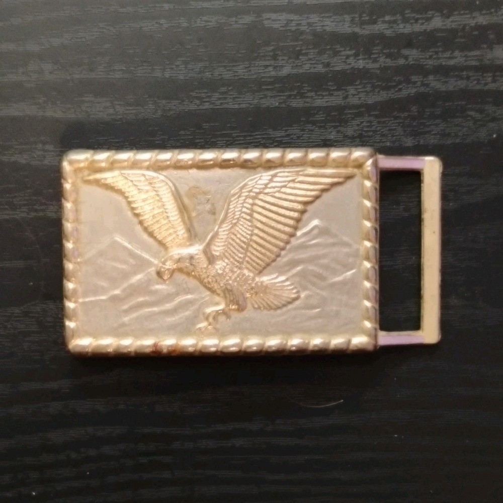 Men&rsquo;s Gold Tone Eagle Rectangular Vintage Metal Belt Buckle