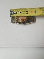 Agate Polished Stone Gold Tone Belt Buckle Southwestern