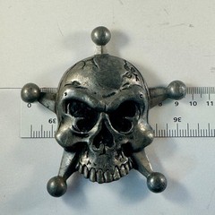 Heavy Metal Mfg Skull Crossbones Pirate Belt Buckle USA Incomplete As-Is