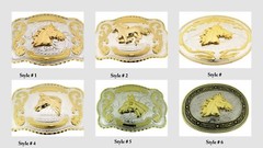 Running Horse Head HorseShoes Saddle Horse Shoe Belt Buckles Western Rodeo New
