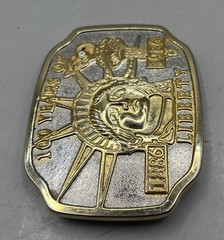 Vintage 100 Years of Liberty 1986 Gold Tone Metal Belt Buckle