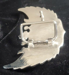 Vintage 1990&rsquo;s American Crown & Wings Cadillac Belt Buckle Chrome & Black Enamel