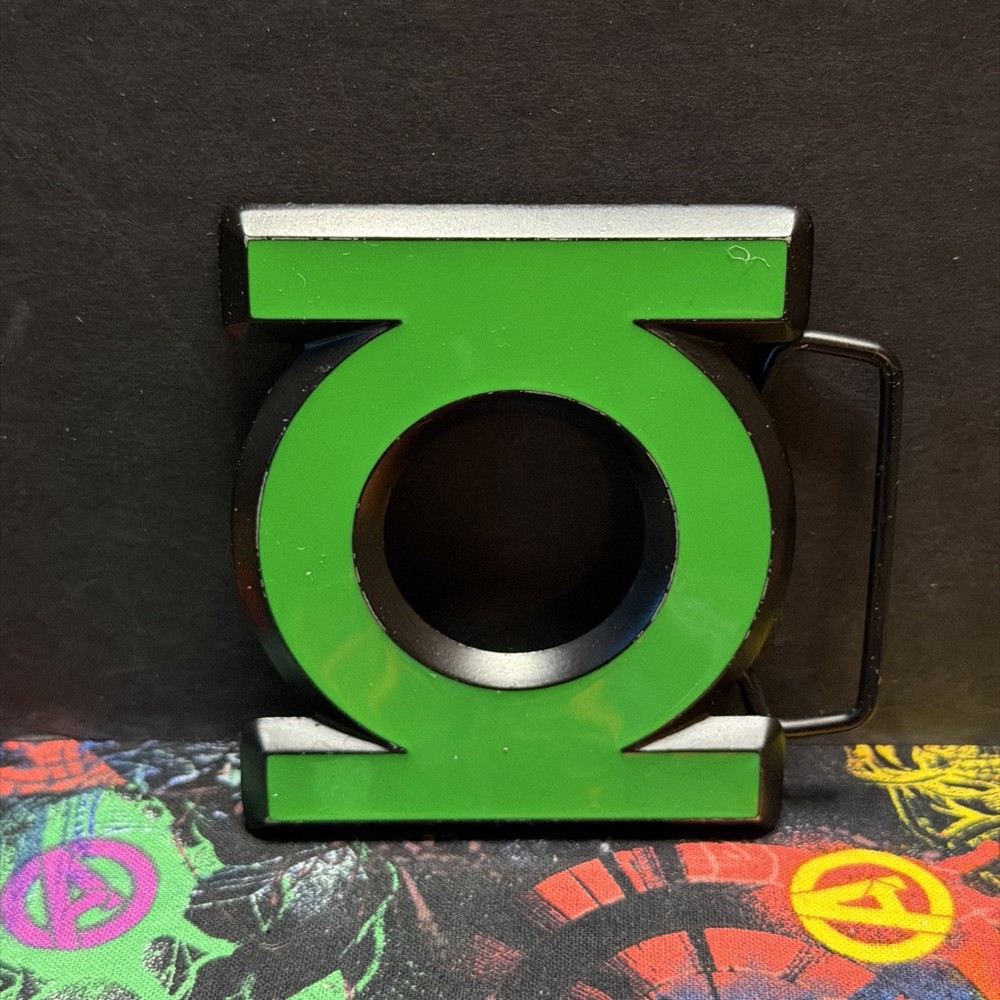 DC Comics: Green Lantern Logo Enamel Die Cut Metal Belt Buckle -New