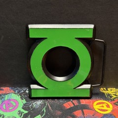 DC Comics: Green Lantern Logo Enamel Die Cut Metal Belt Buckle -New
