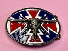 Longhorn Steer Bull Skull Southwestern Native American Vibe Belt Buckle