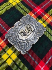 CC Scottich Kilt Belt Buckle Matt Oval Design with Welsh Dragon Badge Antique