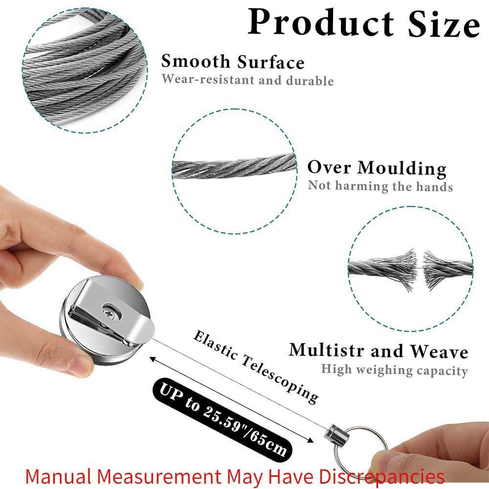 Metallic Solid Compact Space-saving Adjustable Metal Retractable Reel Pen Holder