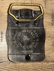 “Elk Grove” Collectors Vintage Brass Belt Buckle by D. Stewart & Co, Ione Ca