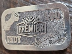 Vintage Indy 500 Belt Buckle By Premier Industrial Corporation