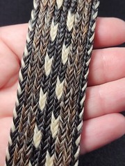 Braided Nylon And Leather Belt With Silver Turquoise Coral Belt Buckle 35097-11