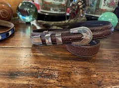 Navajo Carla Nunez James Reid Dgn Sterling Silver Belt Buckle 33-35”-1.3/8”🦬✅