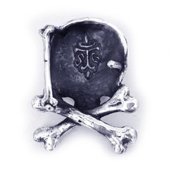 Skull with Crossed Bones Sterling Silver Belt Buckle