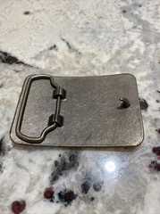 Vintage Metal Belt Buckle, Luck&rsquo;s, Country Style Foods, Groceries, Food, 3&Prime; x 2&Prime;