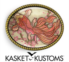 Koi Fish Belt Buckle – Traditional Japanese Tattoo Handmade Artisan – 734-BO