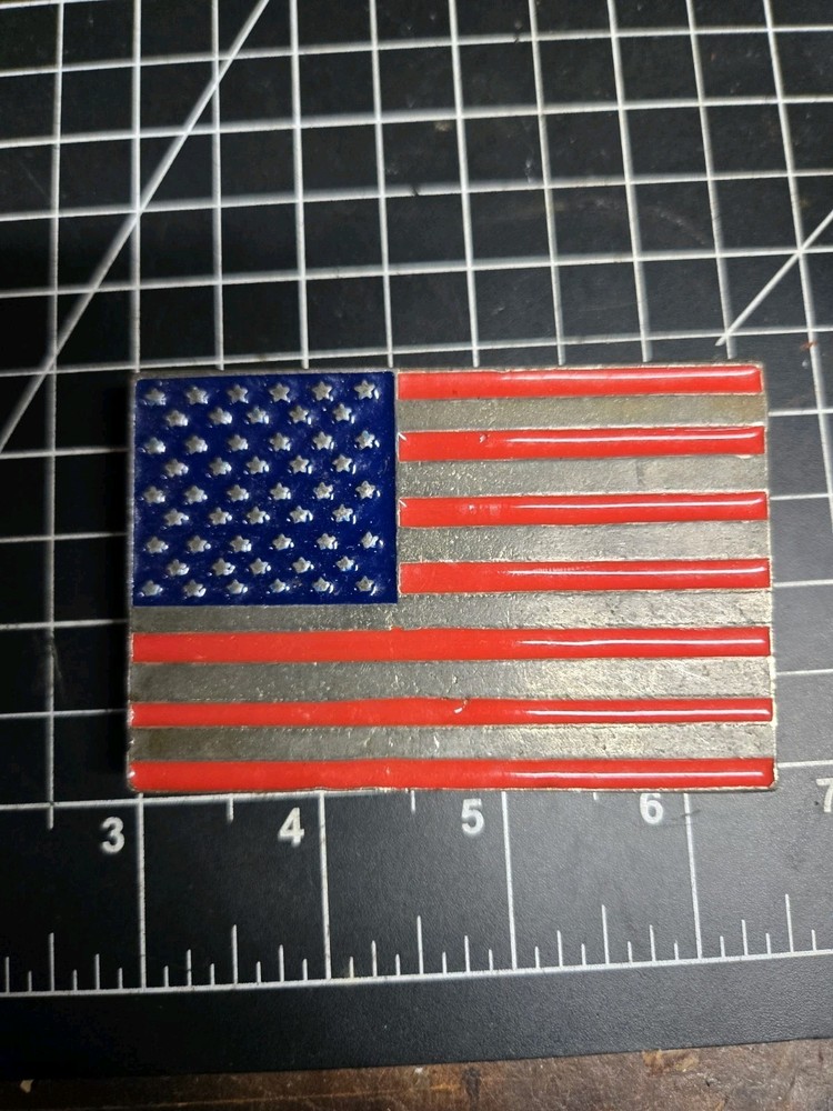 Monster Belt Buckle Mobtown Chicago American Flag Red White & Blue stars stripes