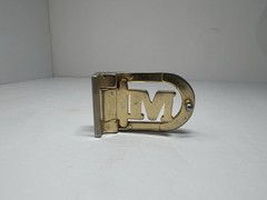 VTG Pat Pending Initial M Monogram Two Tone Gold Silver Belt Buckle Italy