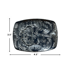 Texas Flag MapWestern Rodeo Silver Black Shine Design Fashion Cowboy Belt Buckle