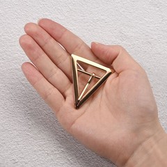 4Pcs 1.06&Prime; Single Prong Belt Buckle Triangle Center Bar Buckles for Belt Gold