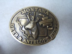 Montana Deer & Antelope Hunt NRA Whittington Center Brass Belt Buckle