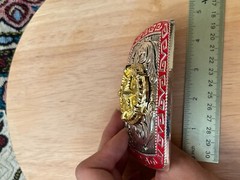Western Buckle Gold Silver Red Texas Star Cowboy 2 » Hebilla Vaquero Estrella