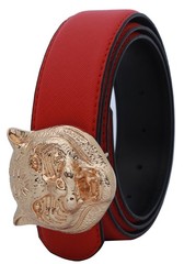 Yuangu Men&rsquo;s Big Tiger Buckle 38-mm Italian 105cm/41.3inch (34-36), Red Gold