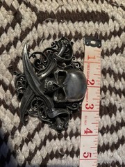 The Alchemy Skull Belt Buckle With Knives