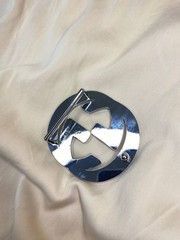 Double G 1.5` Belt Buckle Silver GG Logo 40 mm Replacement Buckle Designer Style
