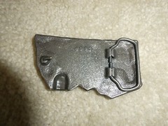 Vintage 1970s Brass Steam Locomotive on Track Belt Buckle 3 3/4&Prime; Wide