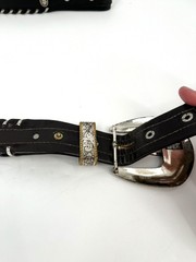 Circle Y Silver Laces Belt Lot 2 Straps 1 Crumrine Buckle Interchangeable