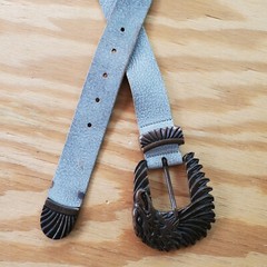 Vintage Leather Belt Vera Pelle Patrizia Pepe Firenze Italia Metal Eagle Buckle