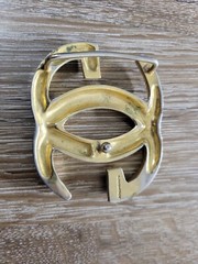 Vintage Authentic Gucci Double GG Large Gold Tone Buckle Only 2.5&Prime; x 2&Prime; Italy