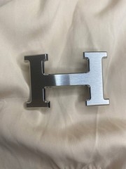 Silver H 40mm Belt Buckle 1.5` Logo Replacement Buckle Designer Style