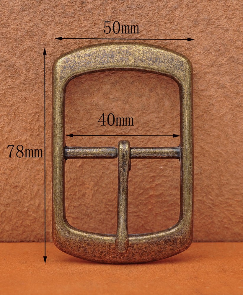 Antique Brass Center Bar Belt Buckle for Leather Belt Replacement Fit 40mm Strap