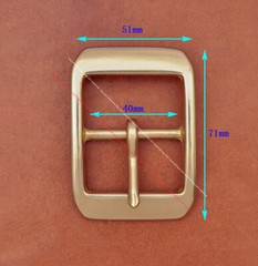 Heavy Duty Real Solid Brass Center Bar Pin Belt Buckle Fits 40mm Leather Strap