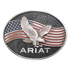 Ariat Men&rsquo;s Eagle American Flag Oval Belt Buckle A37067