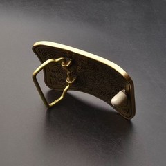 Pure brass Tang grass rich and precious flower belt buckle head ethnic style