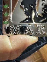 VERY COOL RHINESTONE STUDDED **BOB MARLEY SMOKING MARIJUANA** BUCKLE