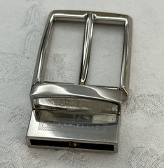 Perry Ellis Reversible Chrome Silver Tone Simple Basic Belt Buckle 1.25&Prime;