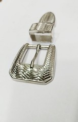 Western 3 piece buckle set Silver color 1 in 25mm cowgirl brass buckle
