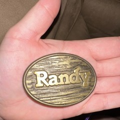 Oden Bronze Gold Metal Oval Randy Woodgrain Clamp Belt Buckle for Men 1.5&Prime;