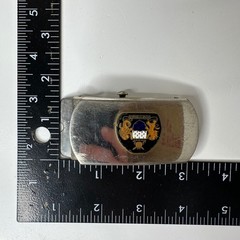 Vintage US Navy Belt Buckle Ready For Sea Enamel Crest Silver Tone Japan