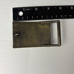 Vintage Levi Strauss & Co Belt Buckle Logo Patch Brass Adjustable R Mark on Back
