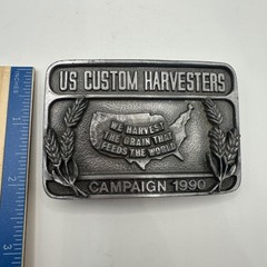 US Custom Harvesters Campaign 1990 Belt Buckle Limited Edition Western Cowboy