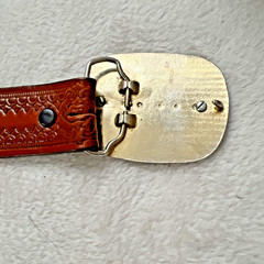 Agate Cabochon Stone Vintage Silver Color Belt Buckle with Braided Leather Belt