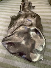 Christopher Ross 1980 Pewter Elephant Head Belt Buckle Silver Tone Animal Art