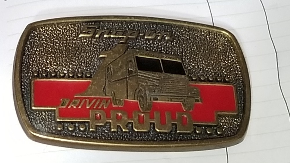 Vintage 1989 BTS Snap-On Truck Drivin Proud Belt Buckle H2