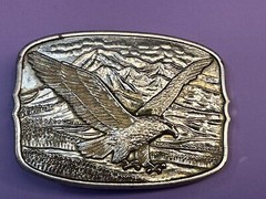 Patriotic Majestic American Bald Eagle Flying High Vintage Numbered Belt Buckle