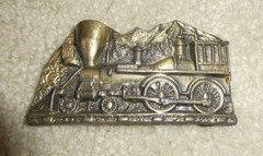 Vintage 1970s Brass Steam Locomotive on Track Belt Buckle 3 3/4&Prime; Wide